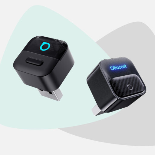 2026 "Ottocast Mini Pico" belaidis "CarPlay" / "Android Auto" adapteris