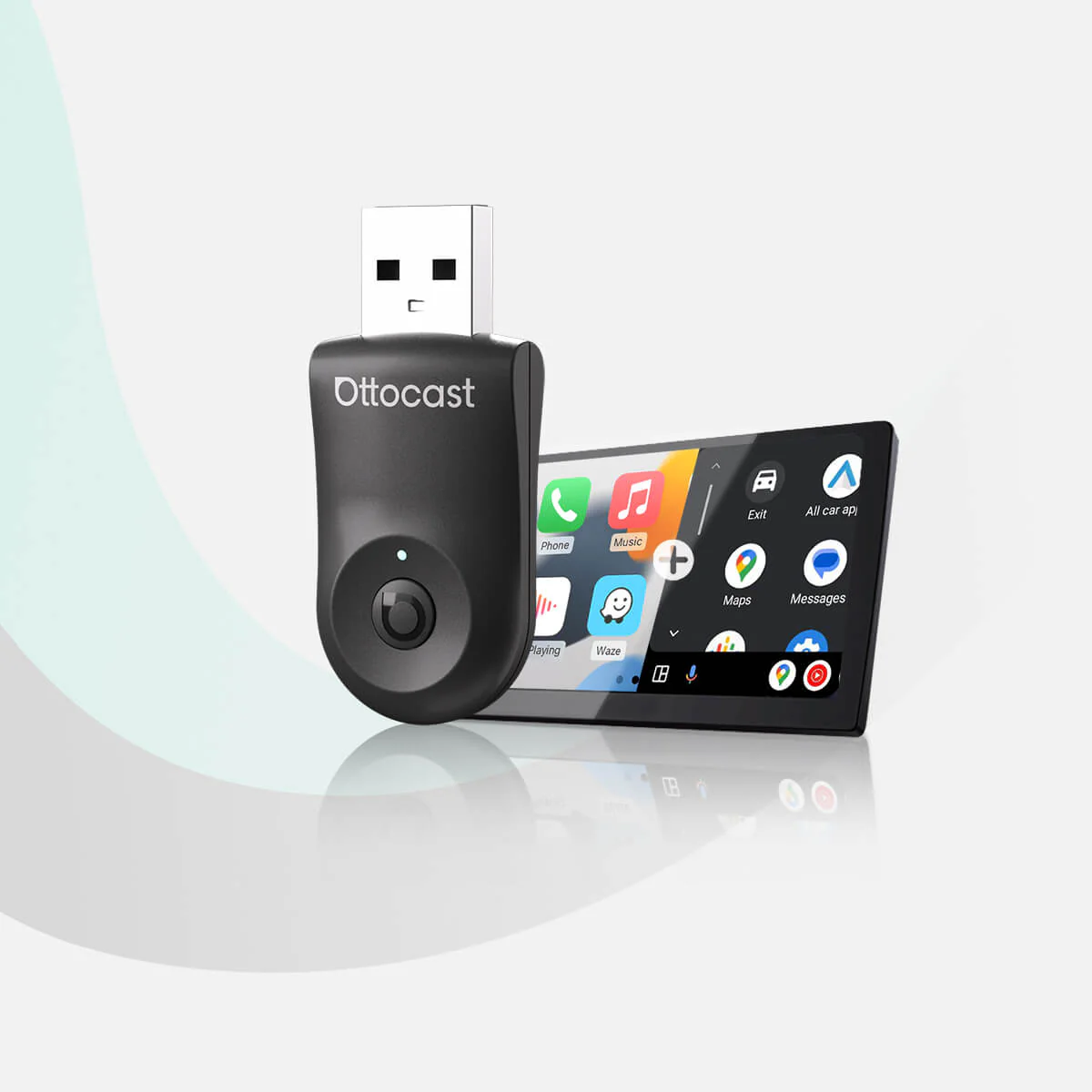 Ottocast Mini 2.0 Flow belaidis CarPlay / Android Auto adapteris - Image 1