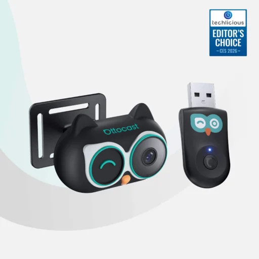 Ottocast Cabin Care galinės sėdynės kamera + belaidis CarPlay