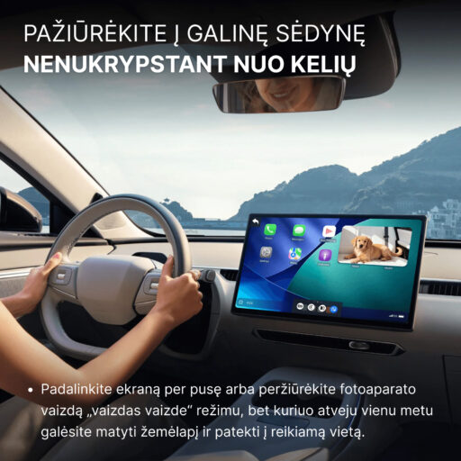 Ottocast Cabin Care galinės sėdynės kamera + belaidis CarPlay - Image 7