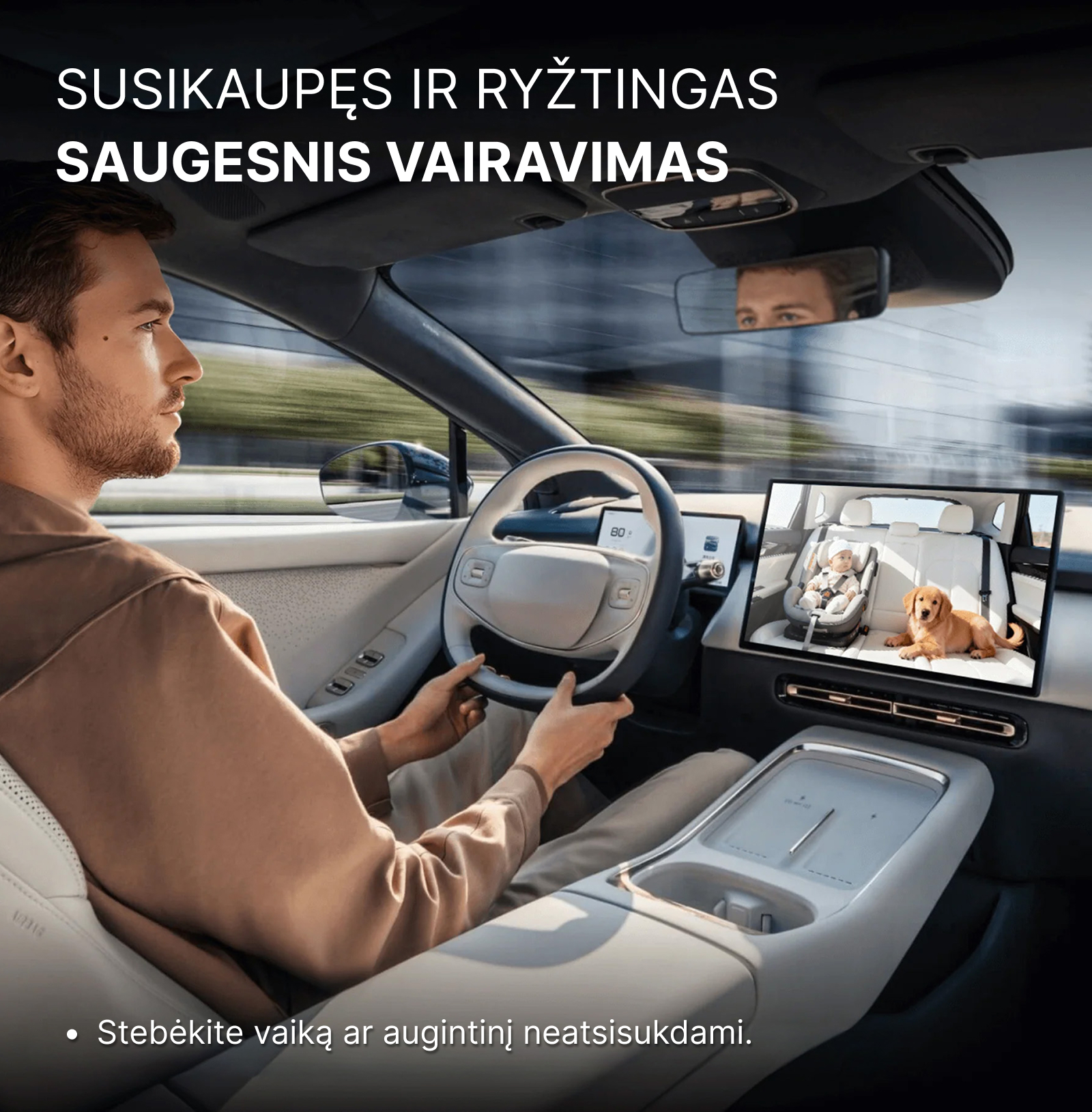 Ottocast Cabin Care galinės sėdynės kamera + belaidis CarPlay - Image 8