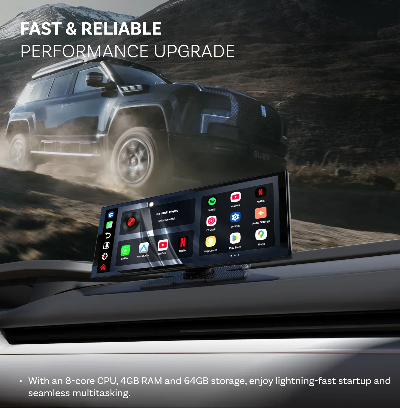 Ottoscreen AI universalus multimedijos centras + CarPlay + Android Auto + galinio vaizdo kamera - Image 2
