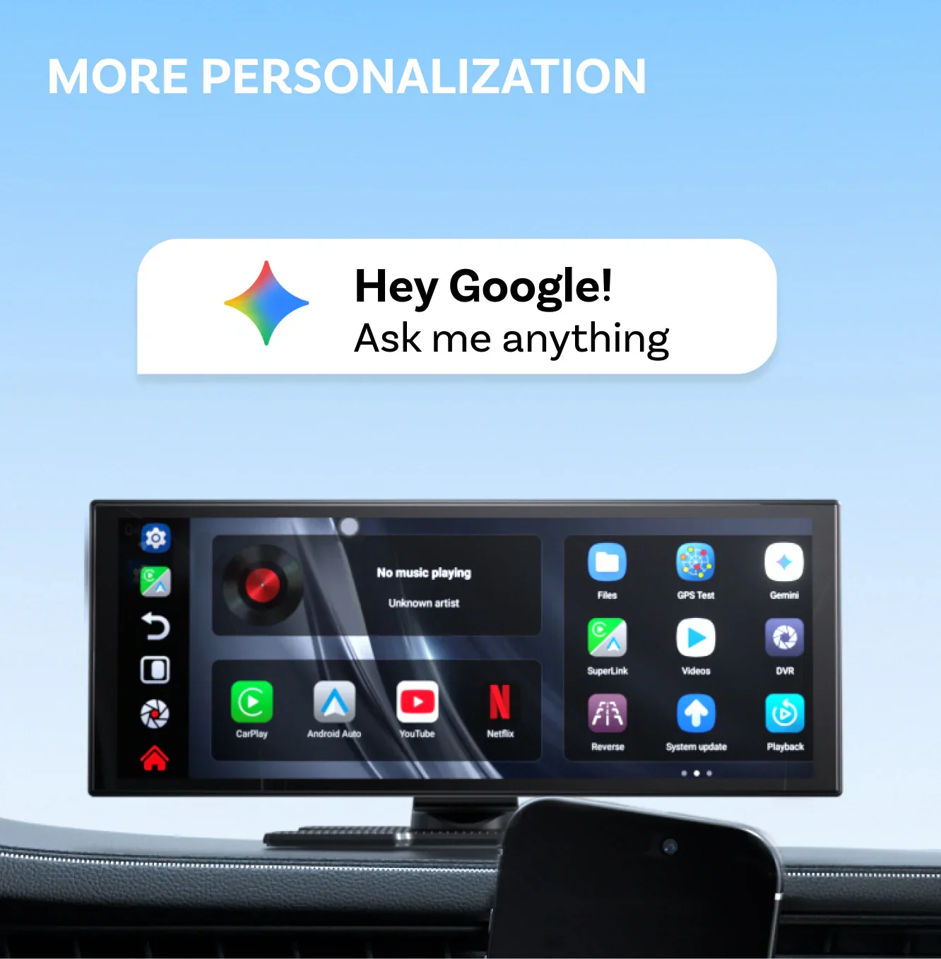 Ottoscreen AI universalus multimedijos centras + CarPlay + Android Auto + galinio vaizdo kamera - Image 4