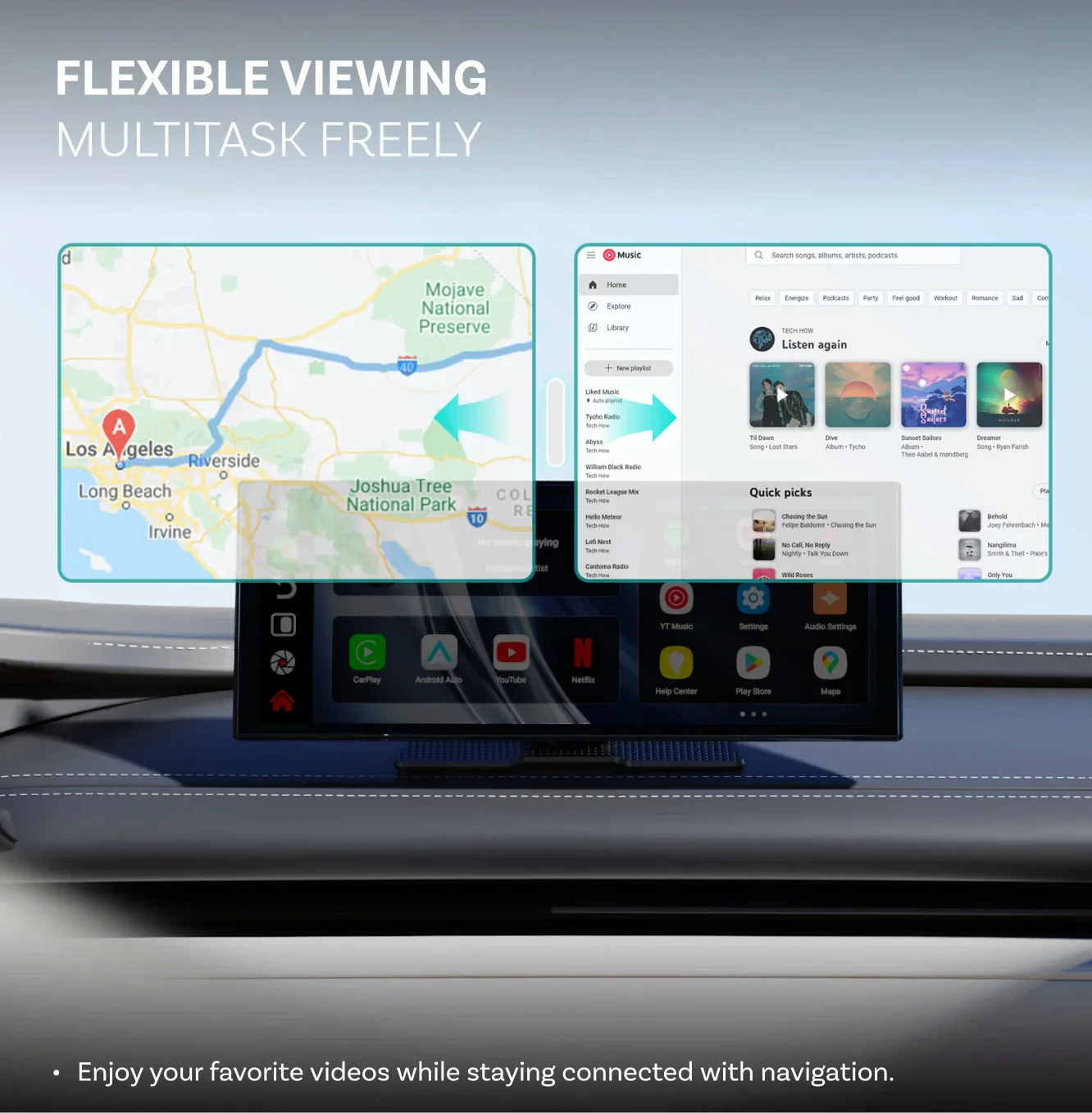 Ottoscreen AI universalus multimedijos centras + CarPlay + Android Auto + galinio vaizdo kamera - Image 7