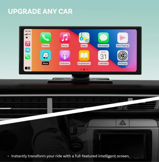 Ottoscreen AI universalus multimedijos centras + CarPlay + Android Auto + galinio vaizdo kamera