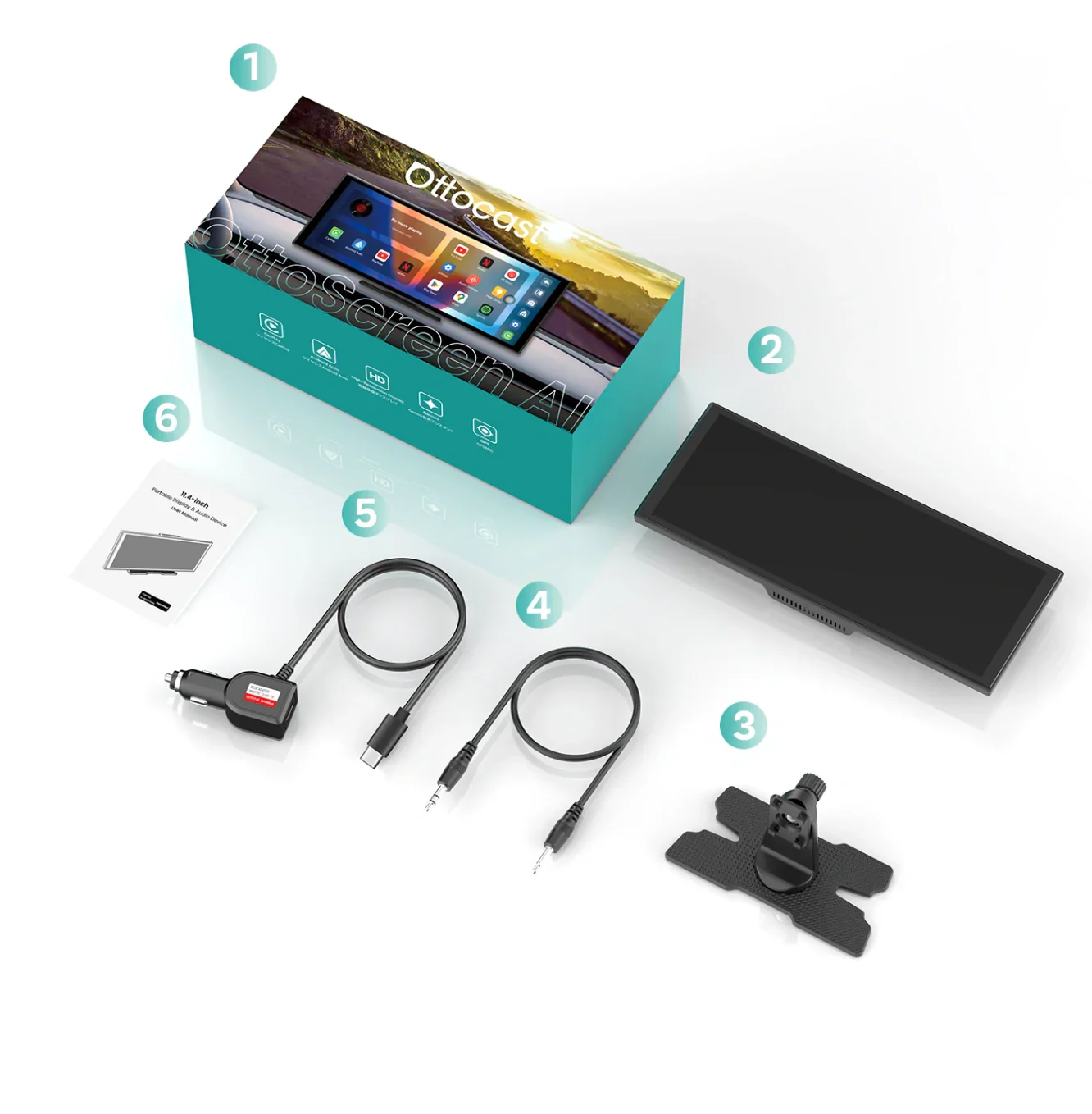 Ottoscreen AI universalus multimedijos centras + CarPlay + Android Auto + galinio vaizdo kamera - Image 9
