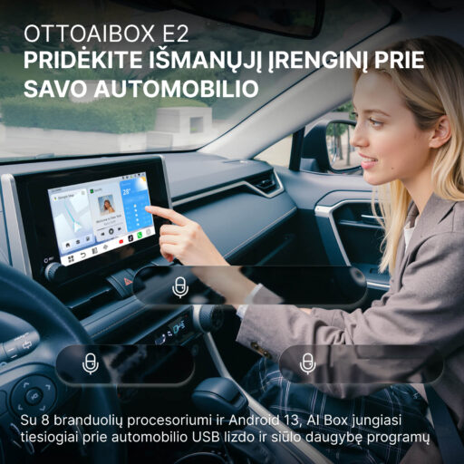 OttoAibox P3 Pro AI Box, vaizdo grotuvas + belaidis CarPlay ir Android Auto - Image 2