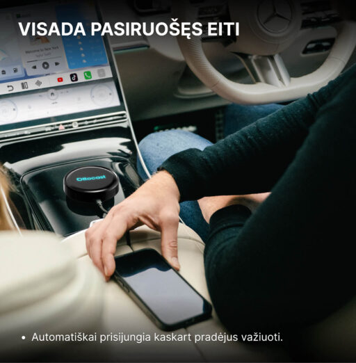 OttoAibox P3 Pro AI Box, vaizdo grotuvas + belaidis CarPlay ir Android Auto
