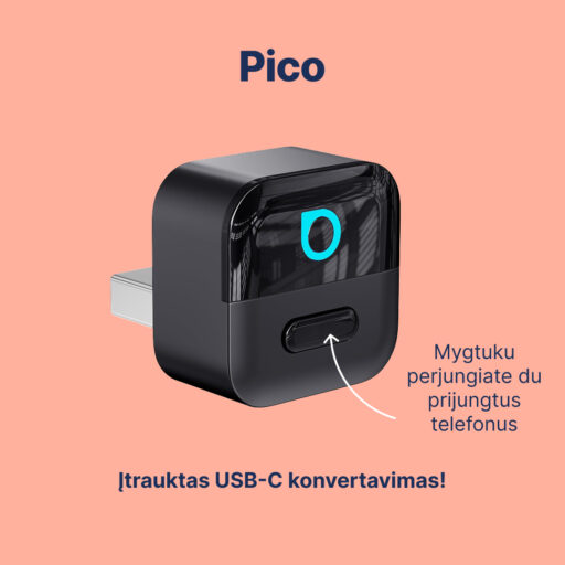 2026 Ottocast Mini Pico belaidis CarPlay / Android Auto adapteris