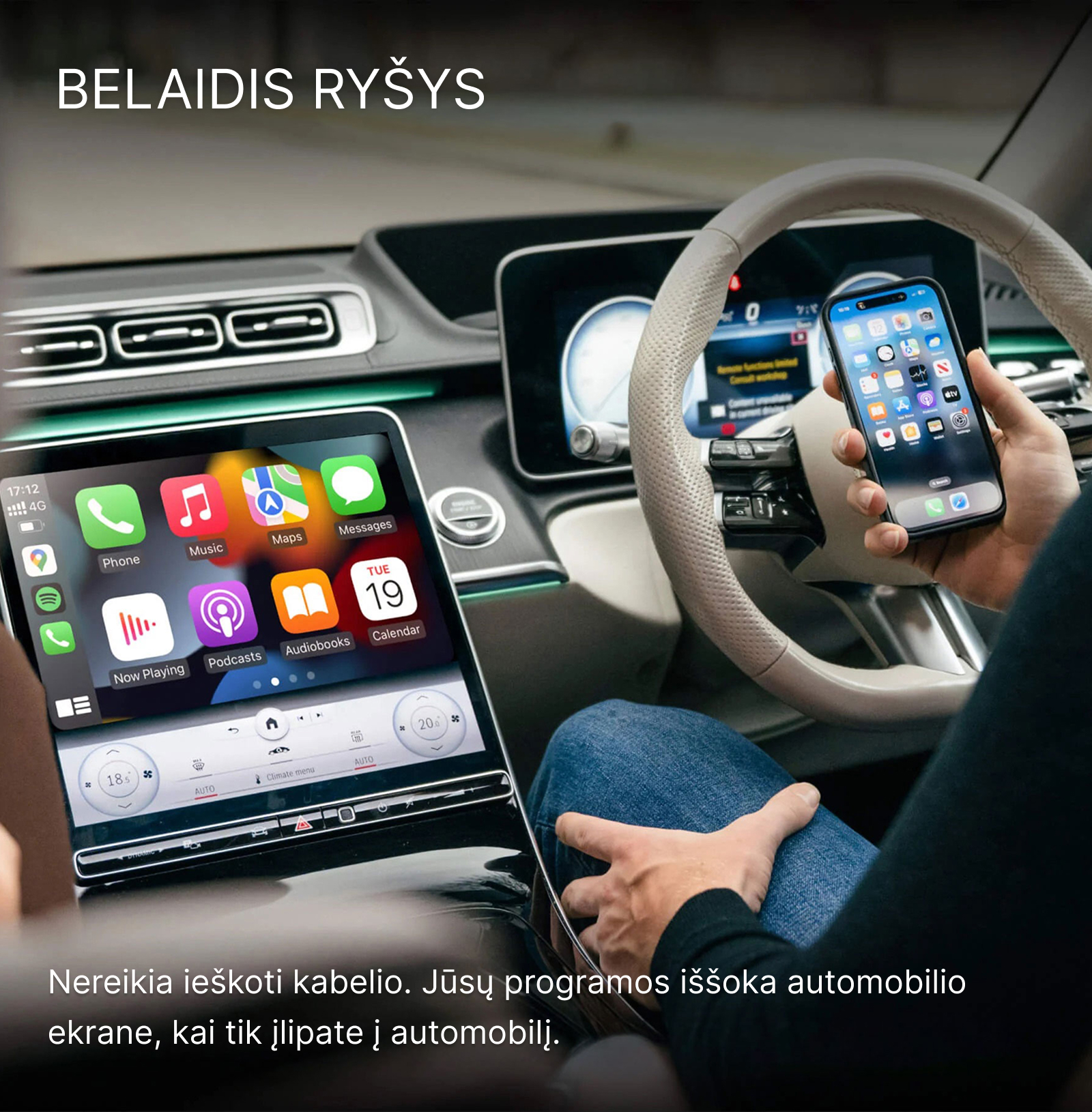 2026 Ottocast Mini Pico belaidis CarPlay / Android Auto adapteris - Image 3