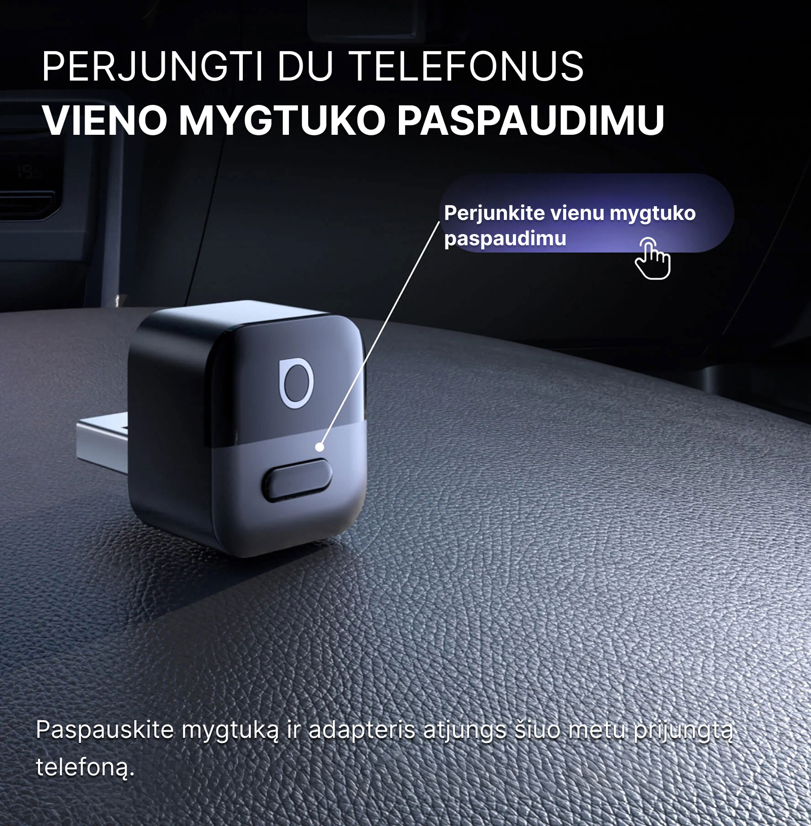 2026 Ottocast Mini Pico belaidis CarPlay / Android Auto adapteris - Image 7