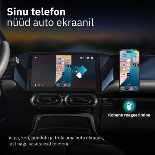 Sinu telefon nüüd auto ekraanil. Viipa, keri. puuduta ja trüki oma auto ekraanil just nagu kasutaksid telefoni. Kohene reageerimine puudutusele.