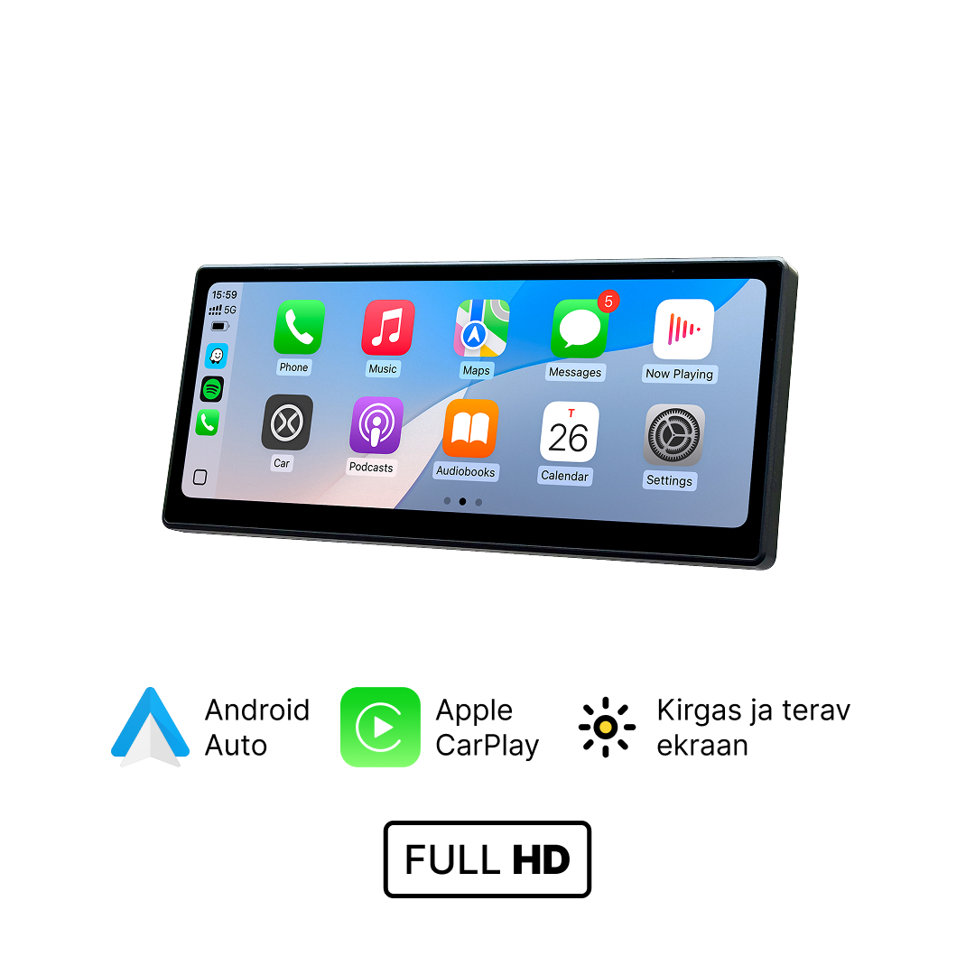 Tippmudel. Android Auto, Apple Carplay, Kirgas ja terav ekraan. Full HD.