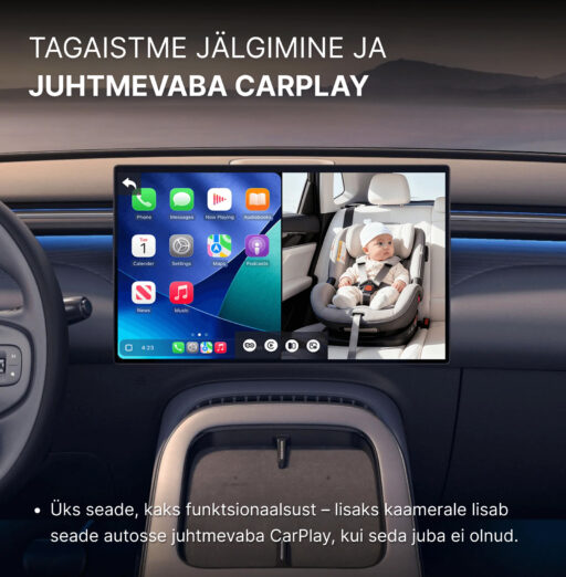 Ottocast Cabin Care tagaistme kaamera + juhtmevaba CarPlay