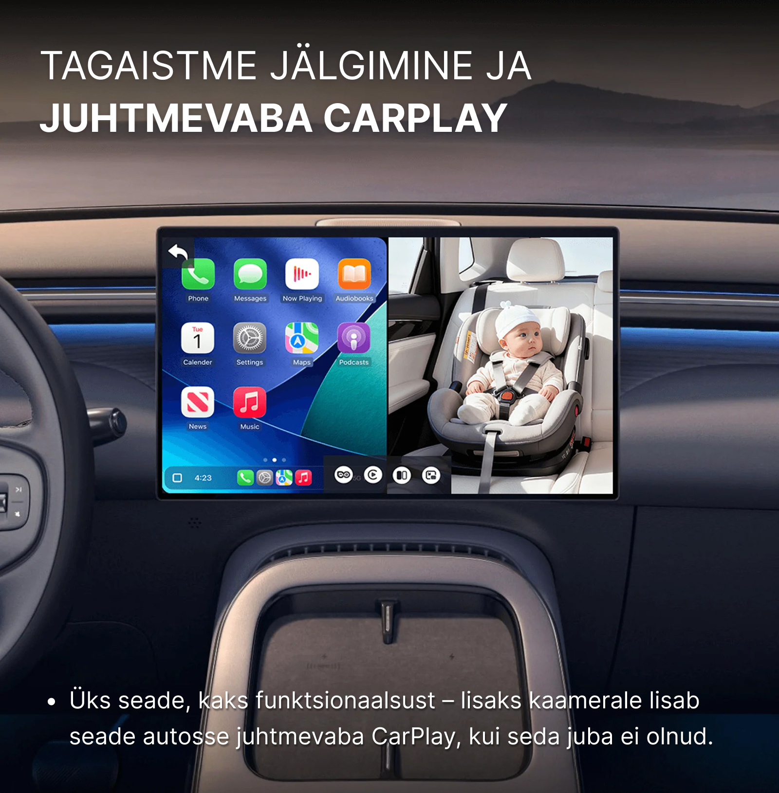 Ottocast Cabin Care tagaistme kaamera + juhtmevaba CarPlay - Image 4